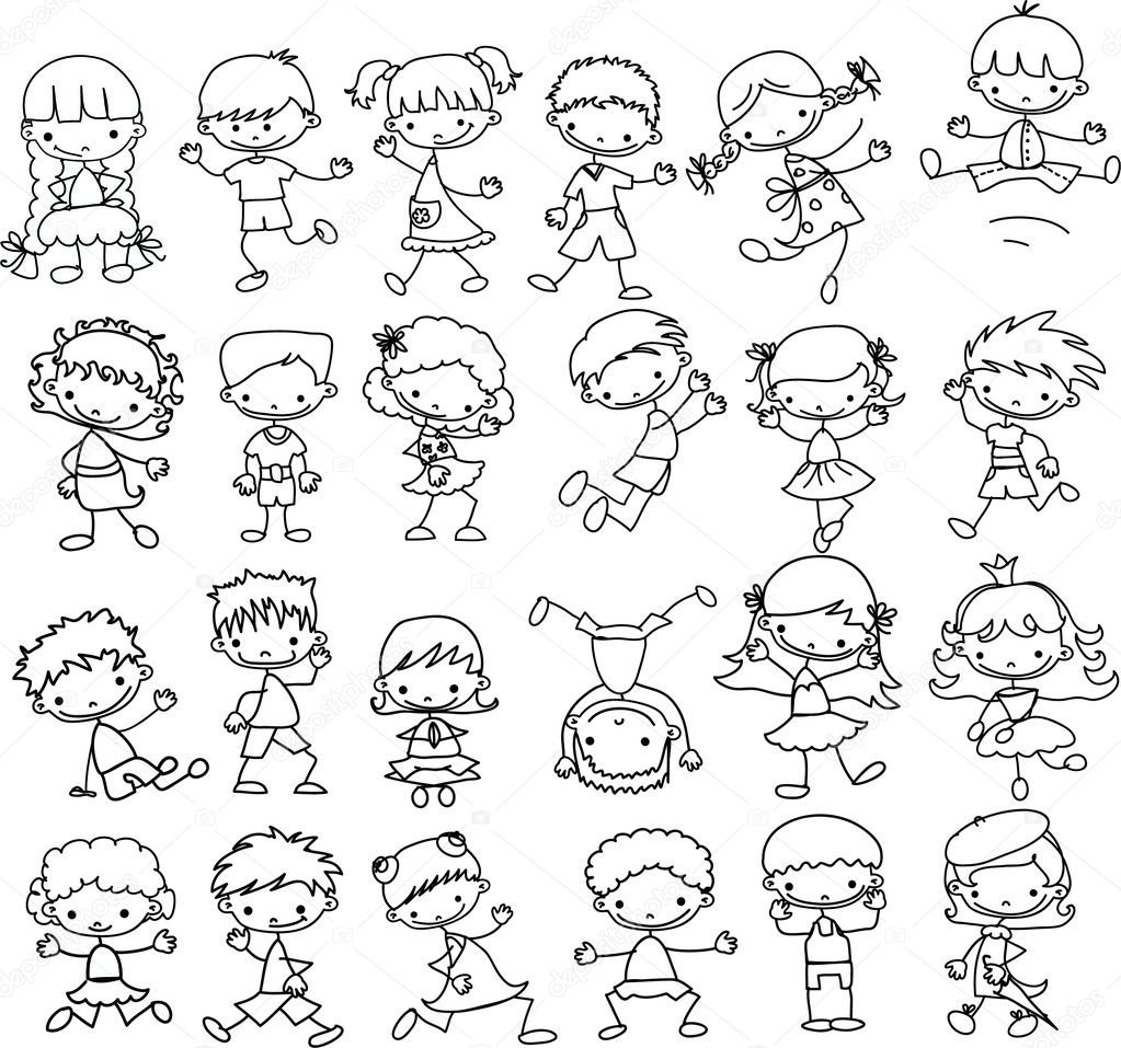 Маленькие человечки раскраска