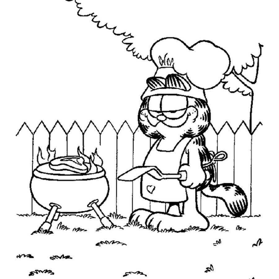 Гарфилд раскраска