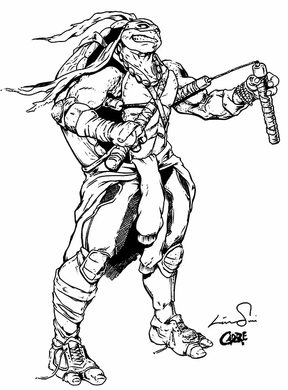 Черепашки ниндзя. Раскраска