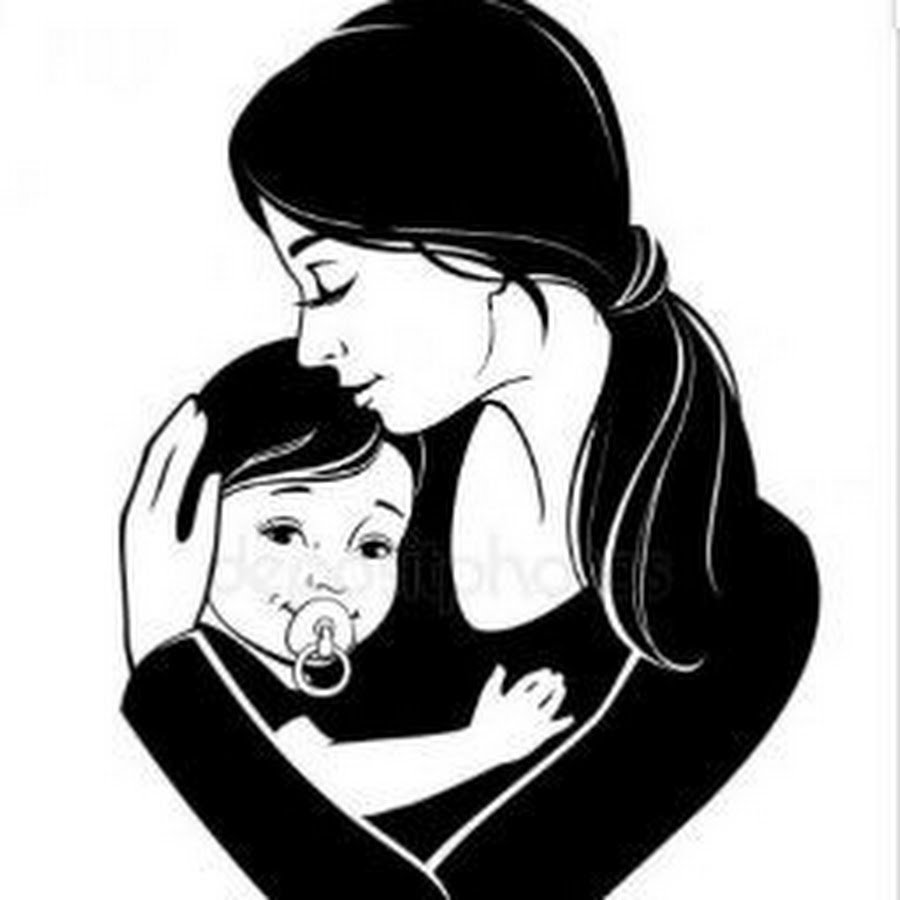 Силуэт матери и ребенка