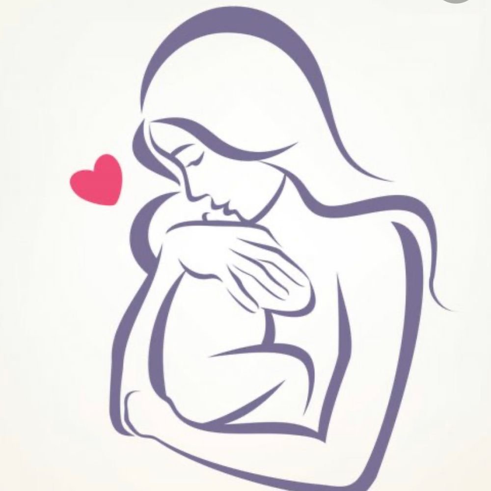 Мама с младенцем на руках силуэт