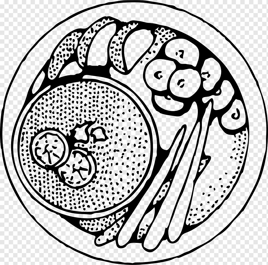 Раскраска тарелка для овощей