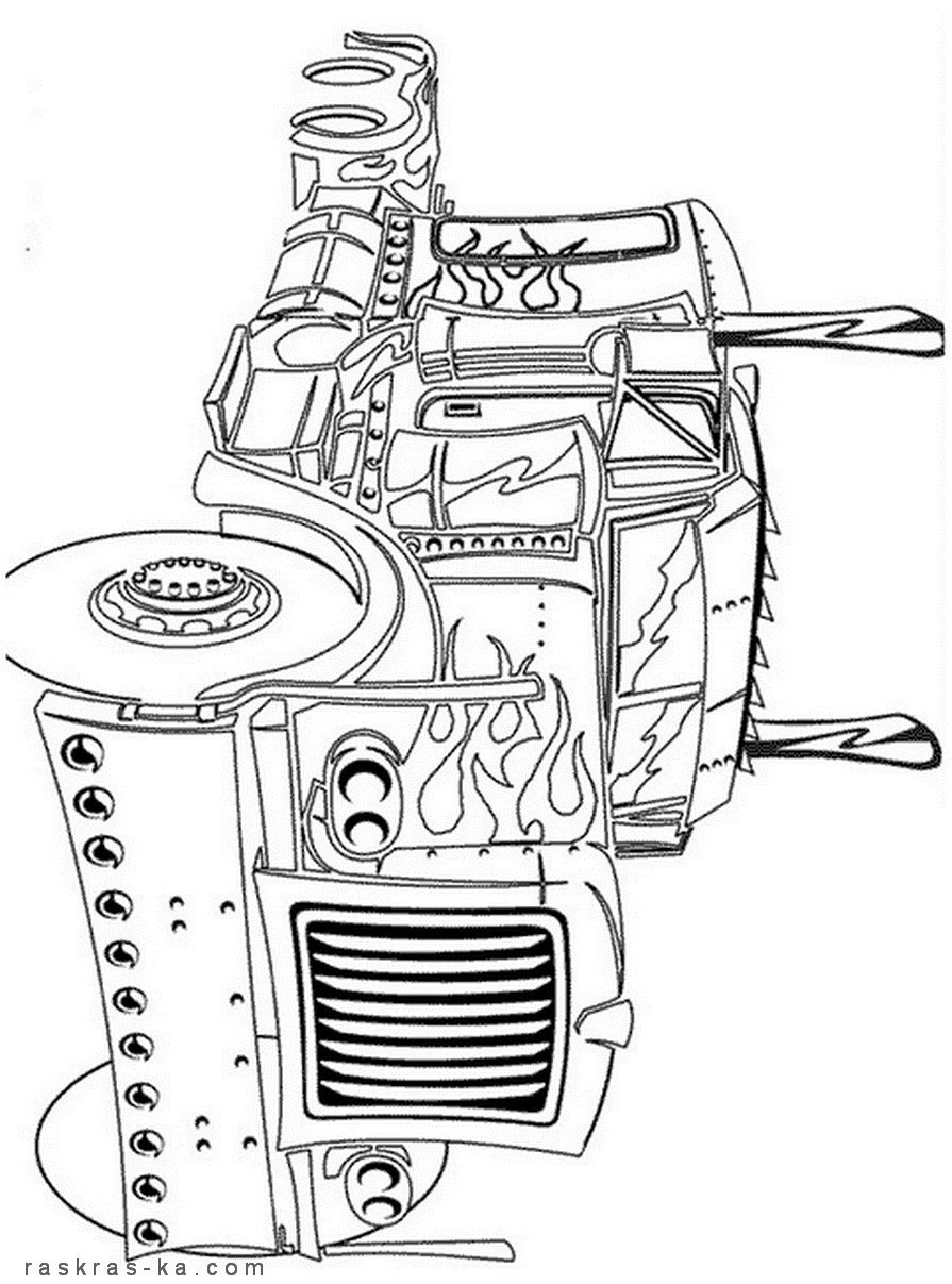Оптимус Прайм грузовик раскраска