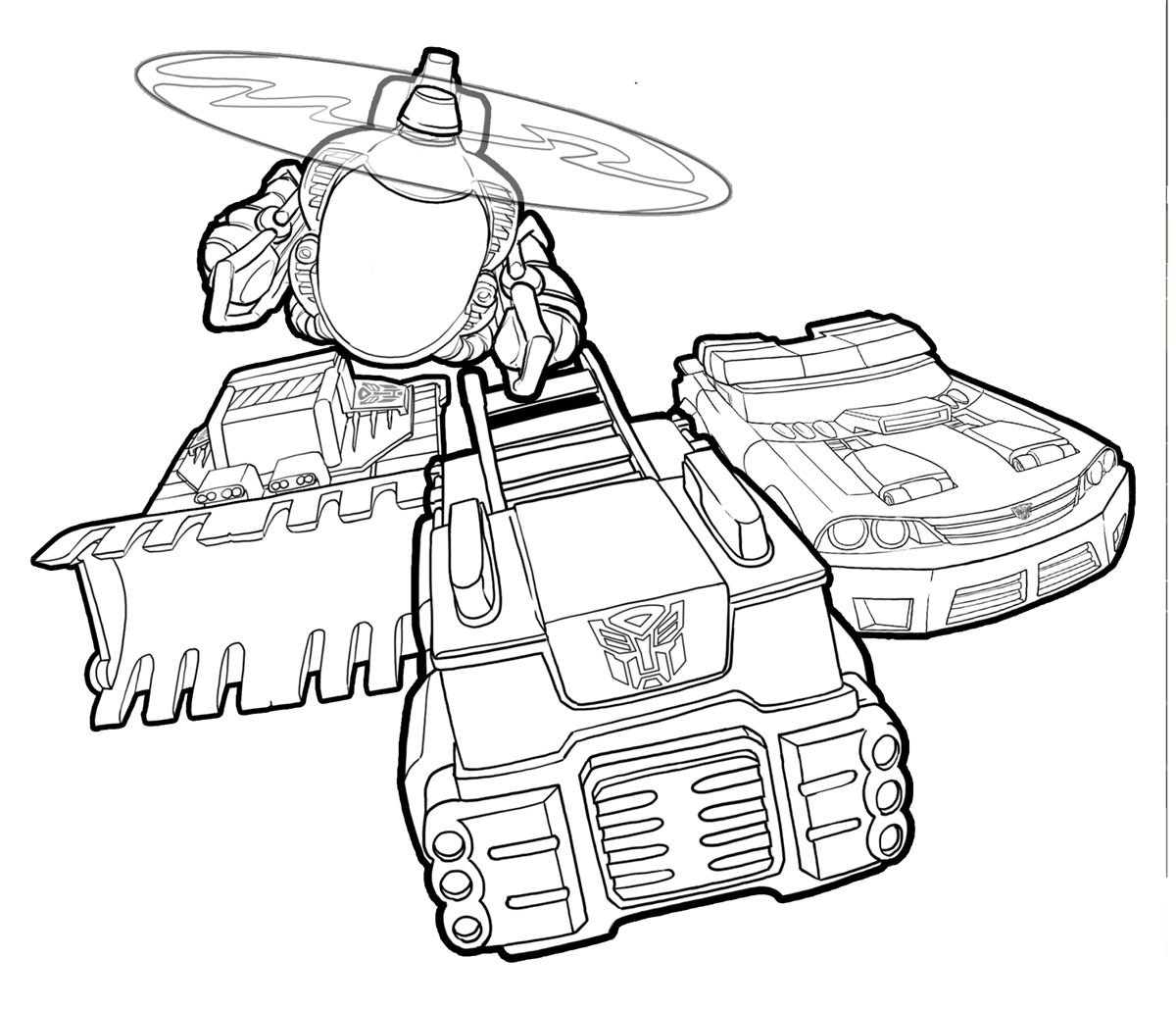 Трансформеры боты спасатели раскраска