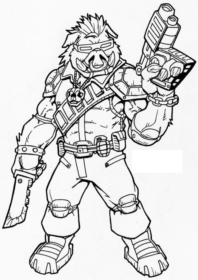 Раскраска Бибоп из черепашек ниндзя