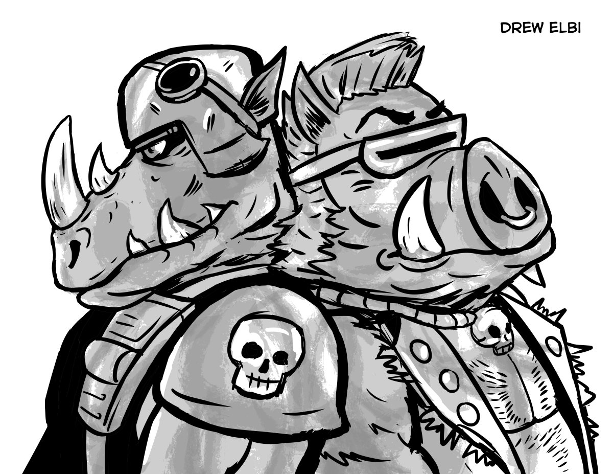 Шредер Бибоп и рокстеди раскраска