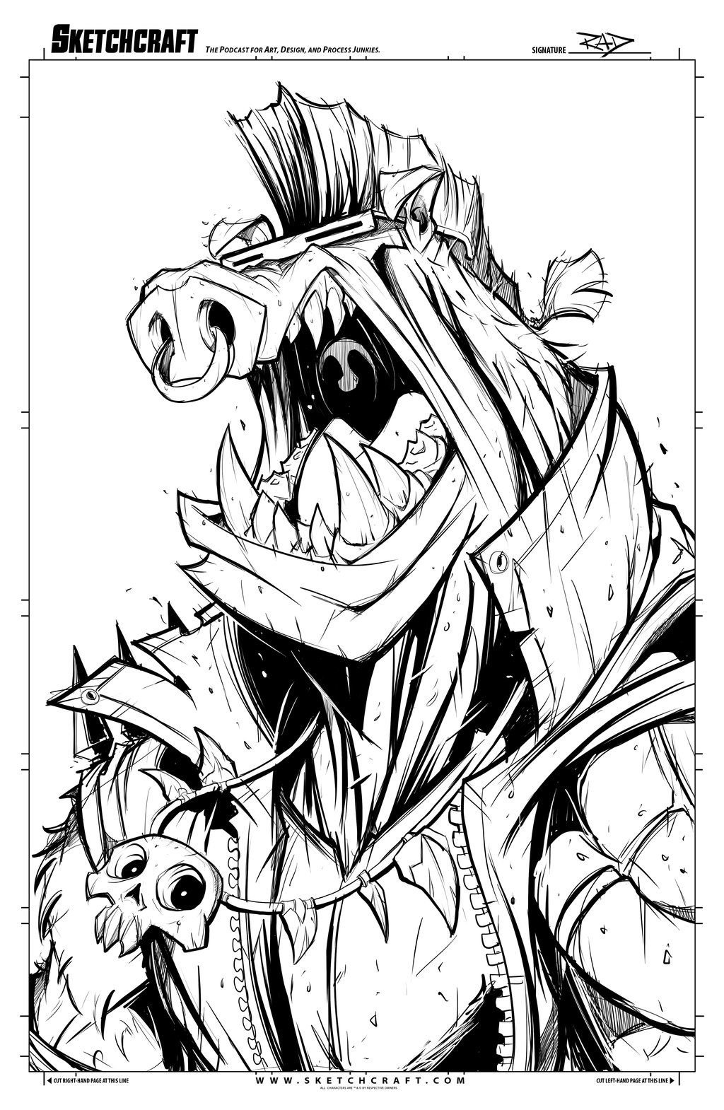 Раскраски Черепашки ниндзя Бибоп