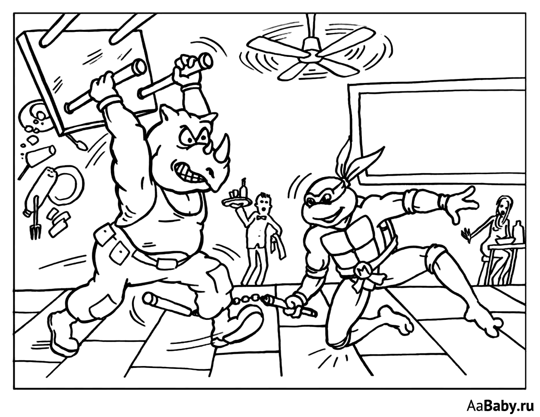 Детские раскраски Черепашки ниндзя