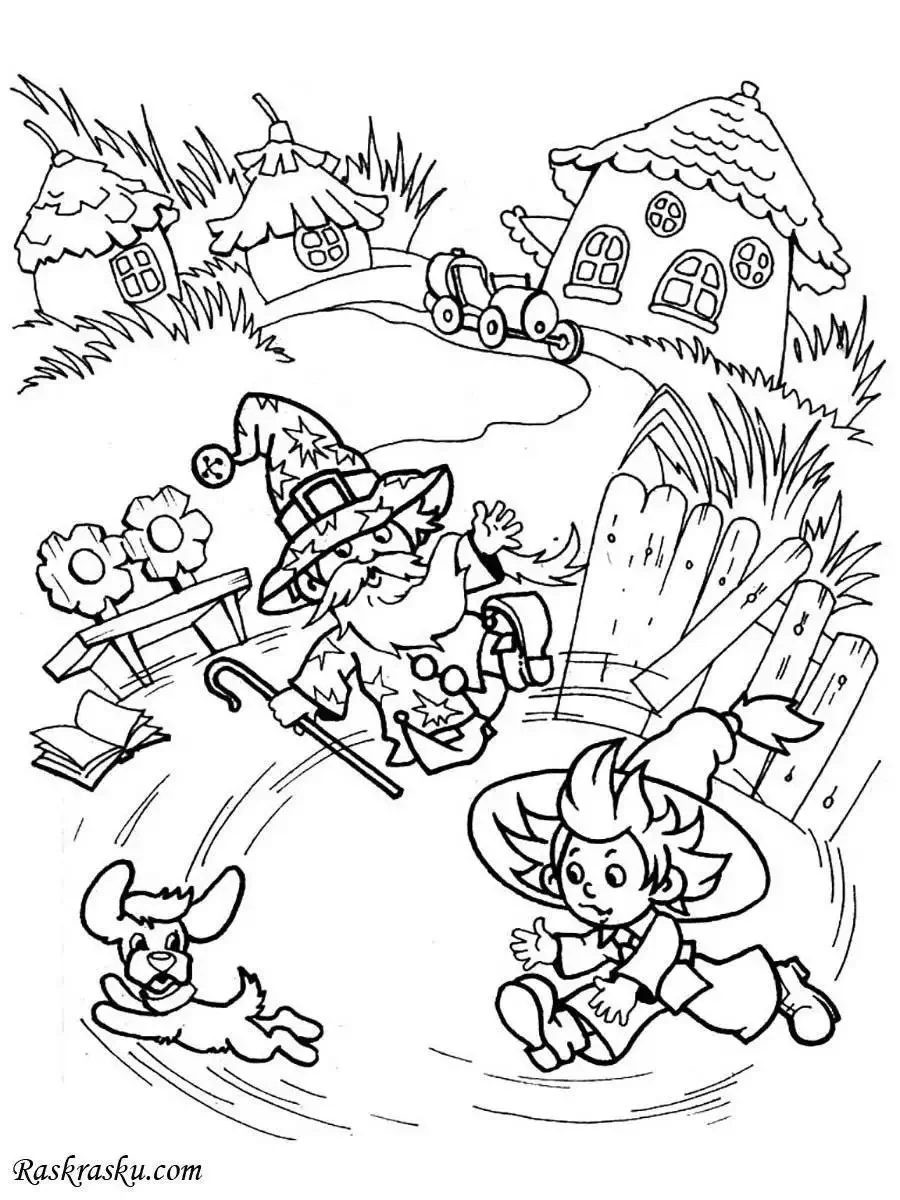 Незнайка раскраска