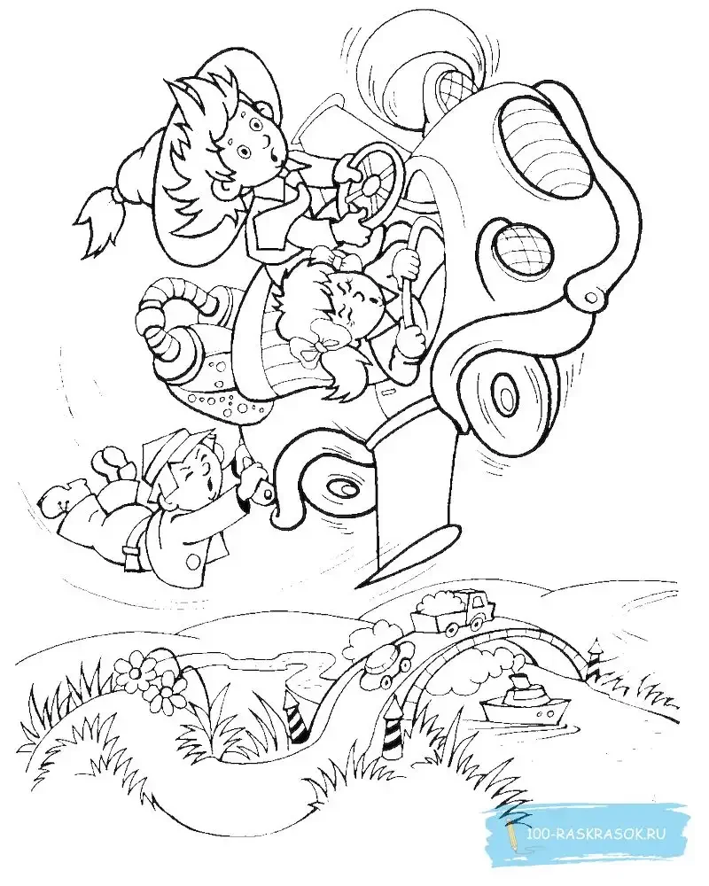 Незнайка раскраска
