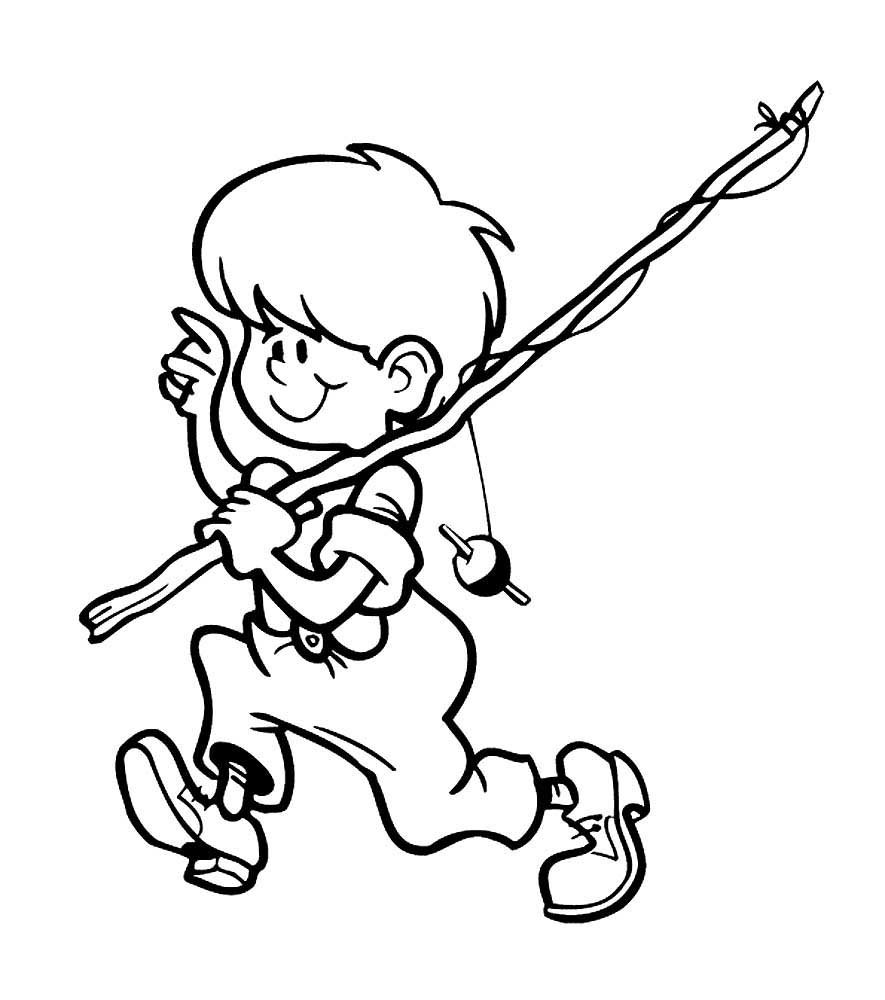 Рыбалка раскраска для детей