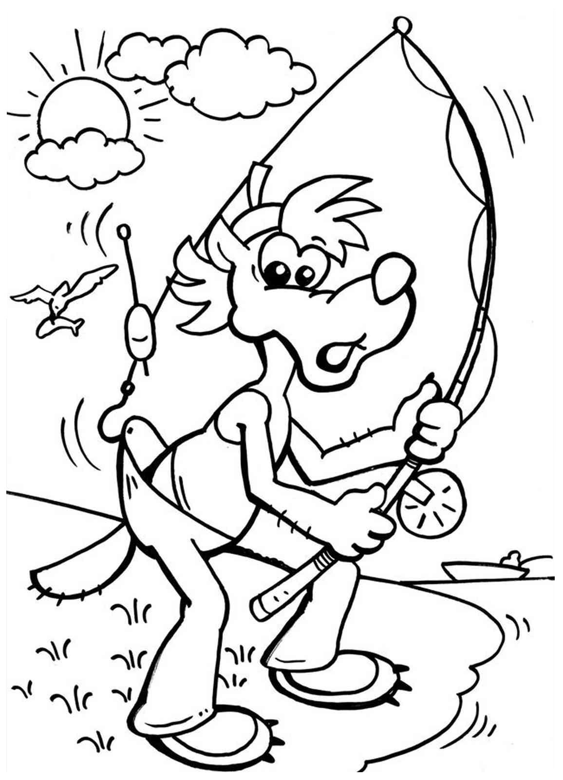 Рыбалка раскраска для детей