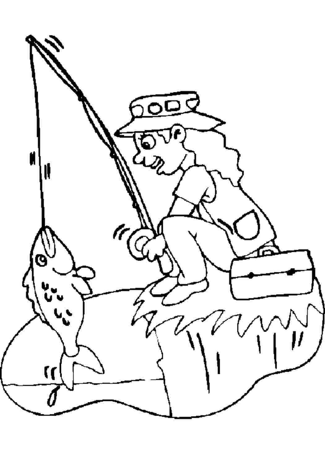 Раскраска рыбалка