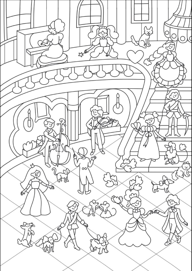 Раскраска виммельбух