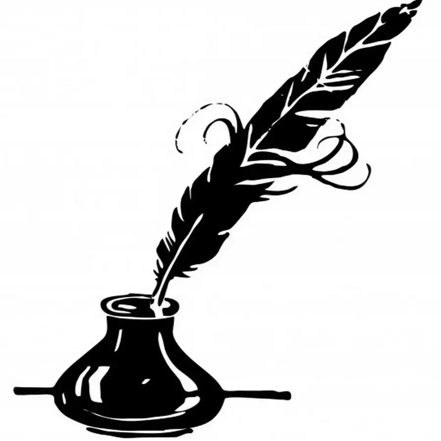 Перо чернильница завиток