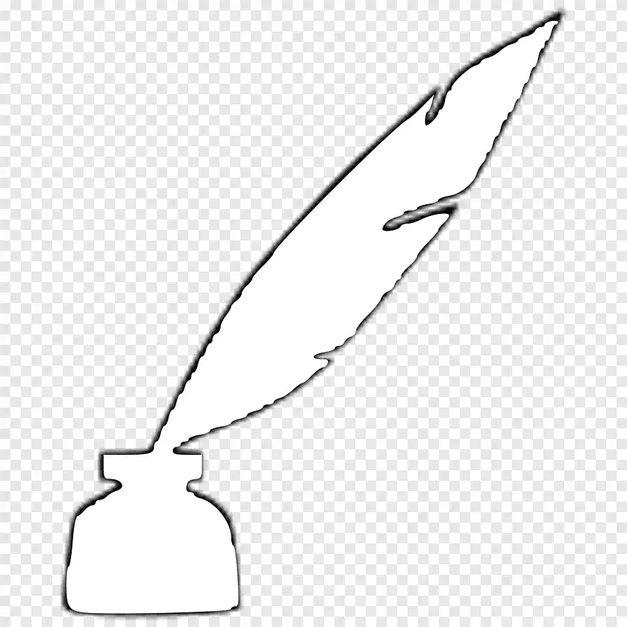 Перьевая ручка сбоку контур