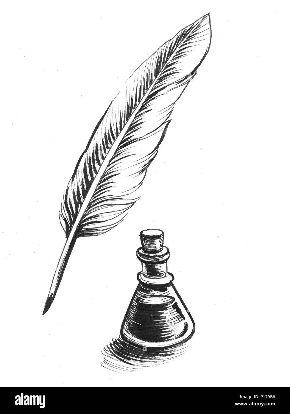 Баночка с чернилами и пером