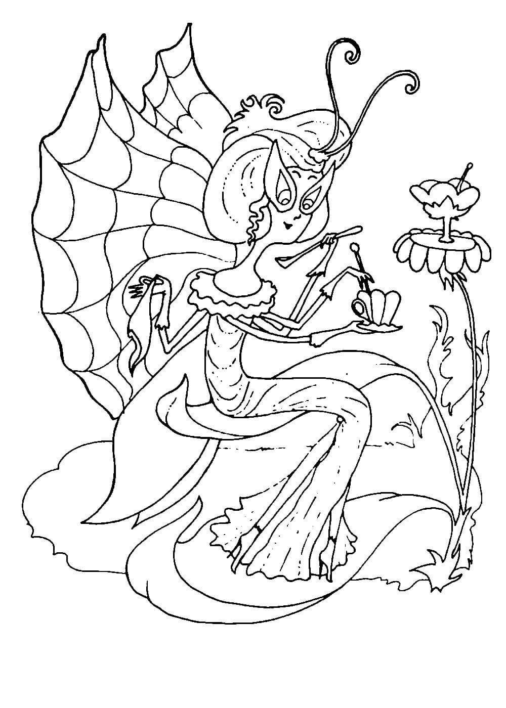 Чуковский Муха Цокотуха раскраска