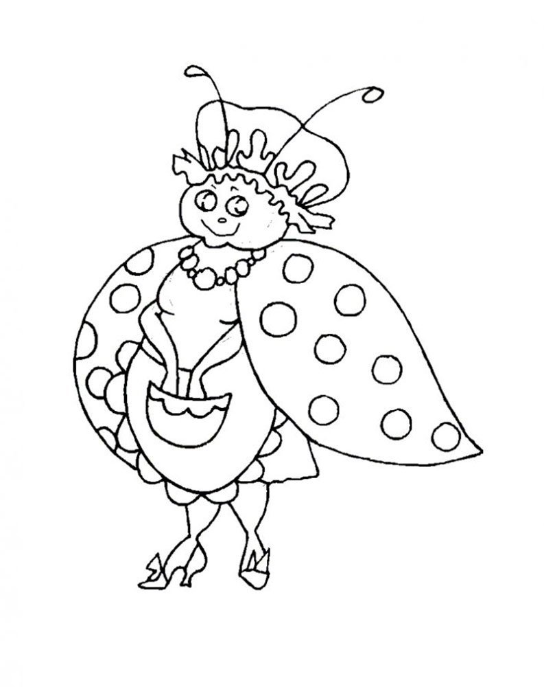 Муха Цокотуха раскраска для детей по сказкам Корнея Чуковского