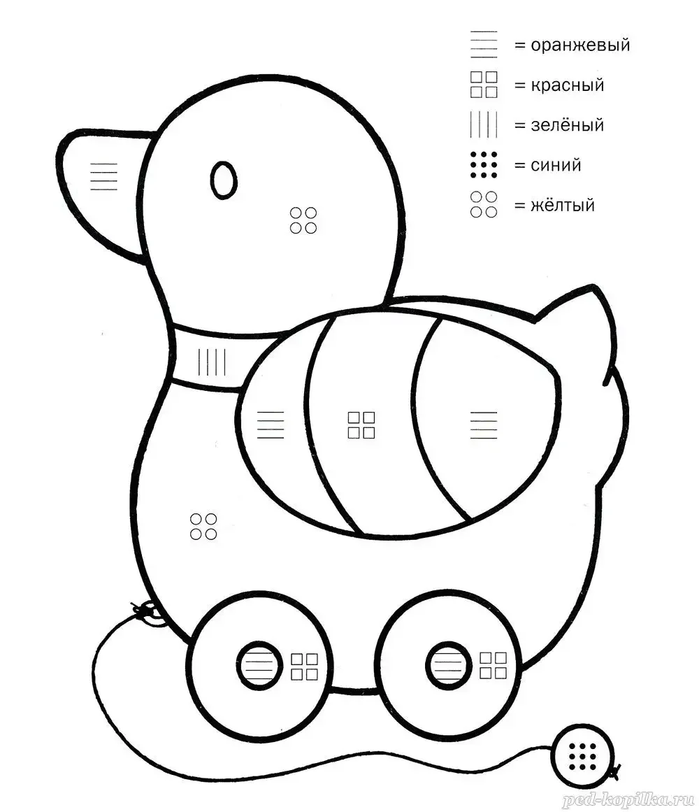 Раскраска Матрешка по цифрам для детей