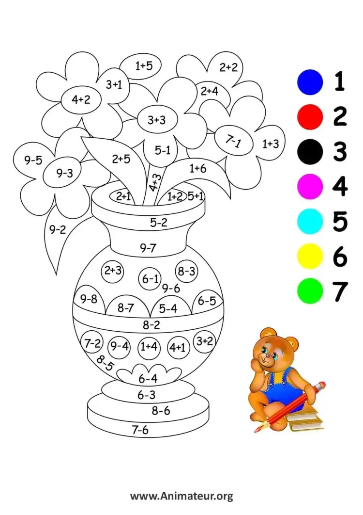 Матрешка математическая раскраска