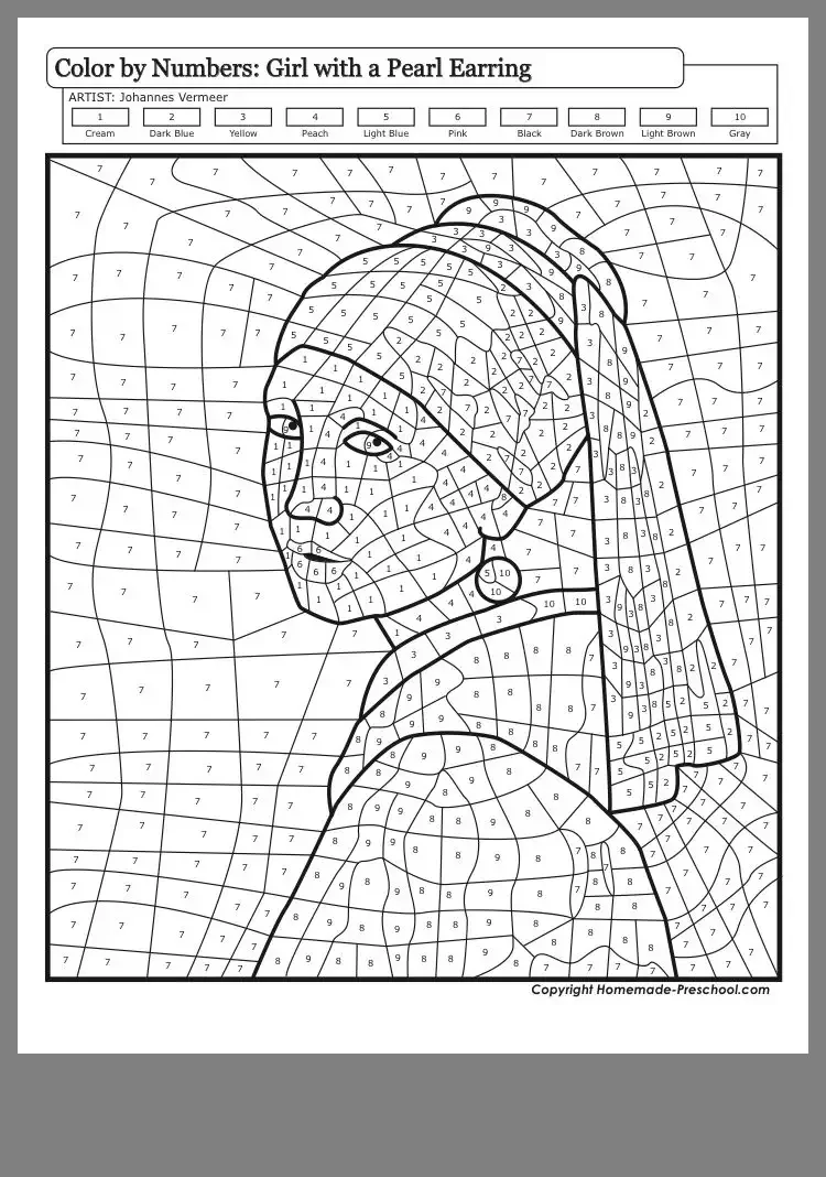 Раскраска по номерам домик