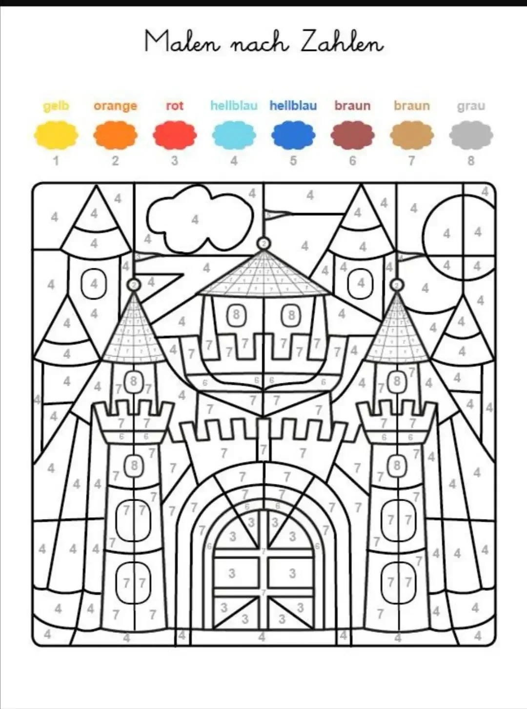 Матрешка раскраски по цифрам