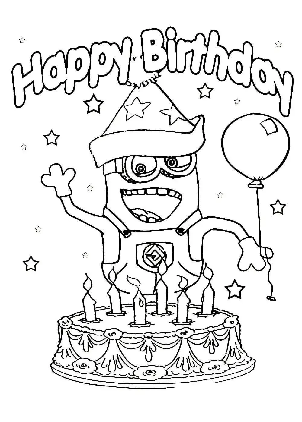 Раскраска "с днем рождения!"