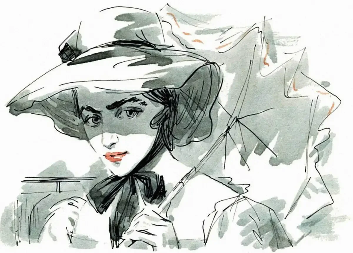 Тургеневская барышня раскраска