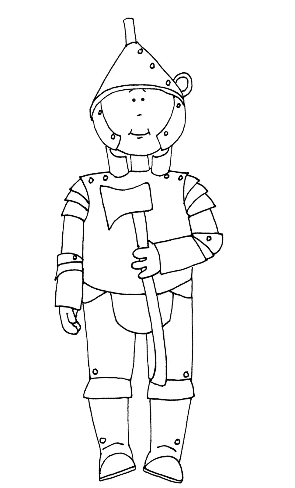 Раскраска Железный дровосек из сказки волшебник изумрудного города