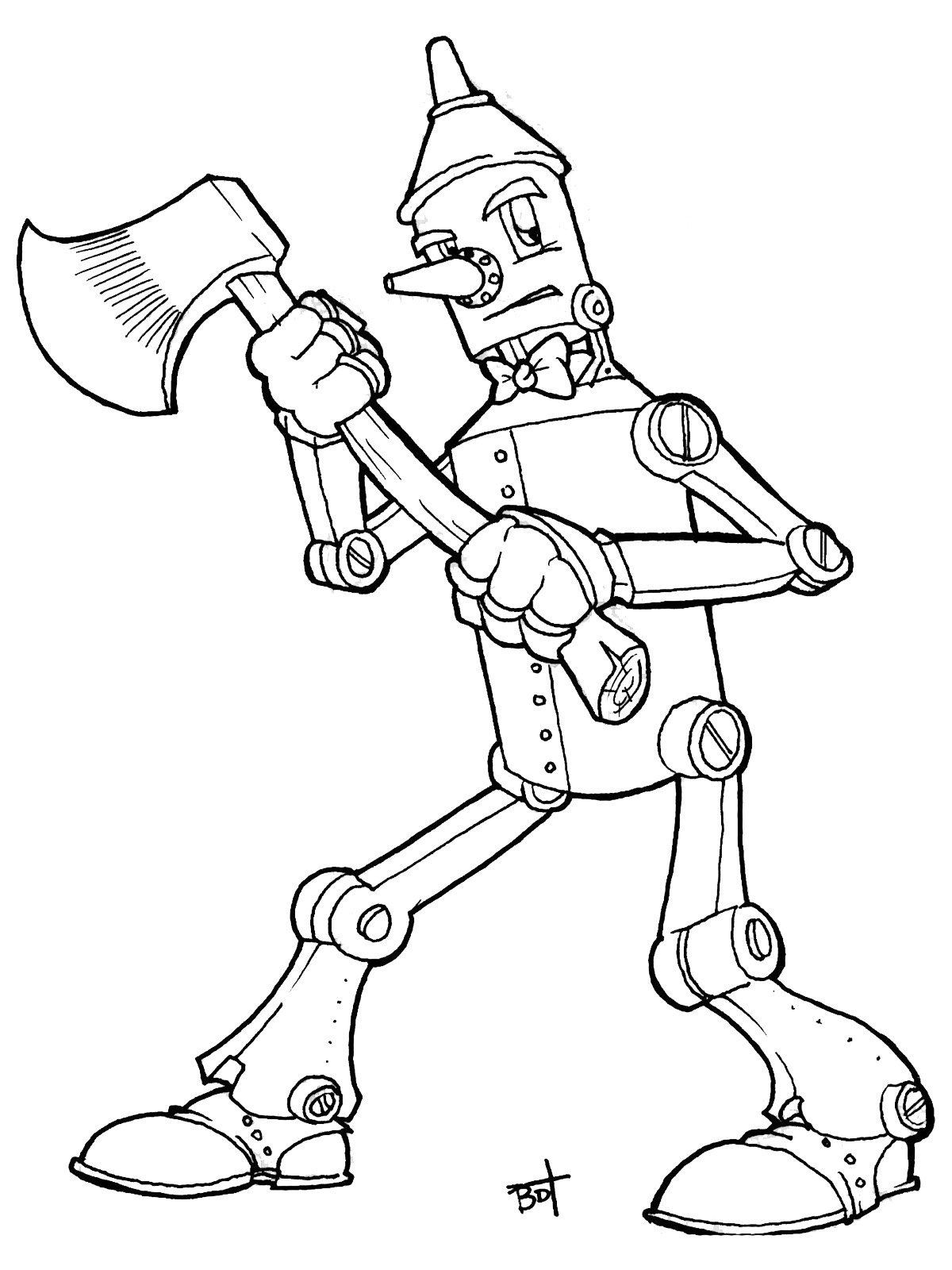 Раскраска волшебник изумрудного города дровосек