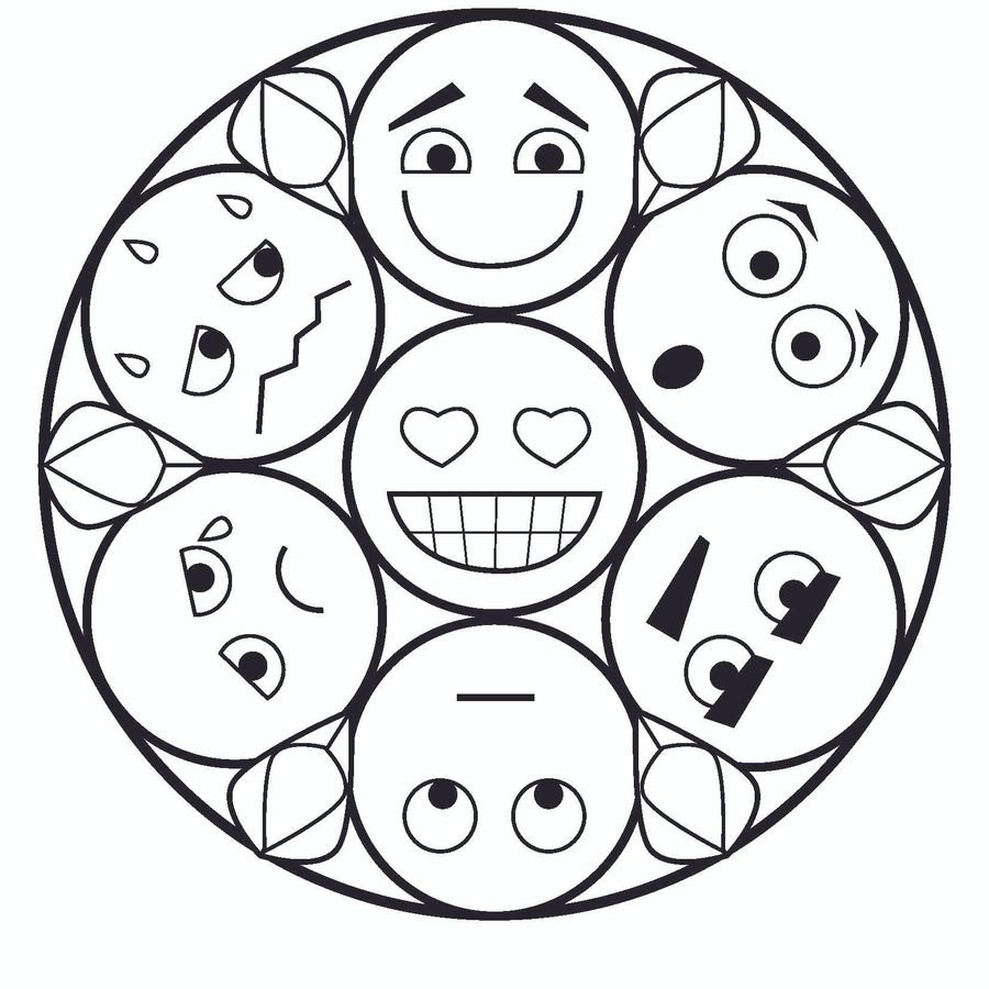Мандала эмоций раскраска