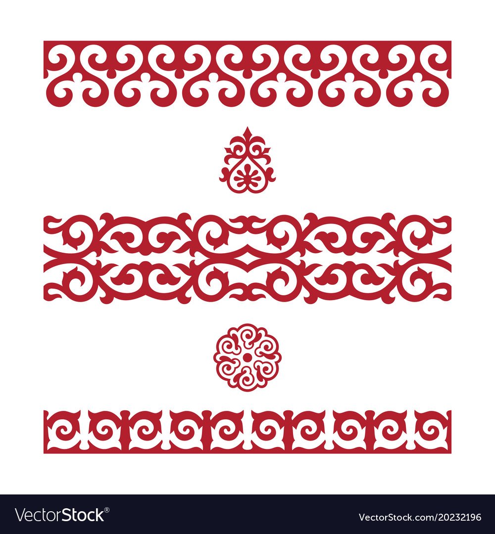 Кыргызский орнамент в полосе