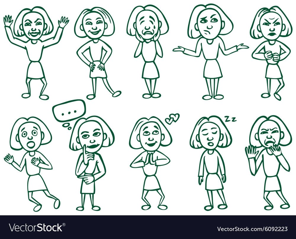 Человечки нарисованные в разных эмоциях