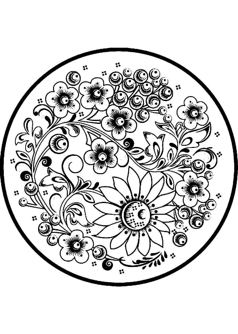 Тарелки Хохлома для раскрашивания