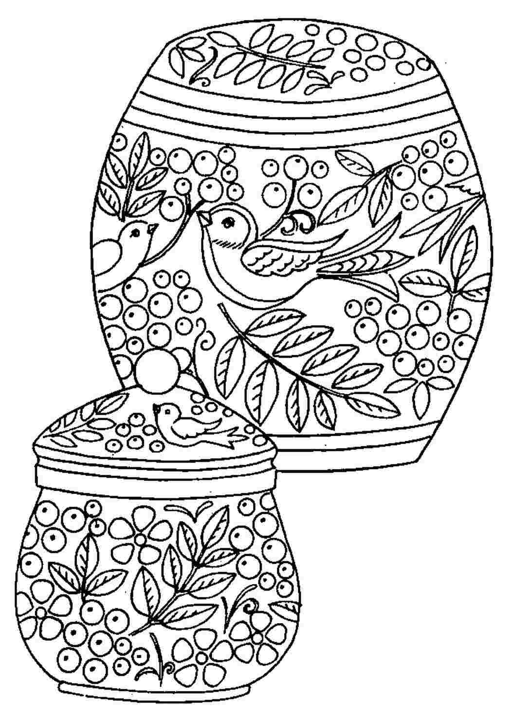 Шаблоны посуды для росписи Золотая Хохлома