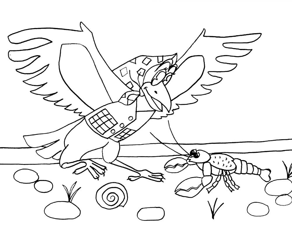 Раскраска Сказочная ворона