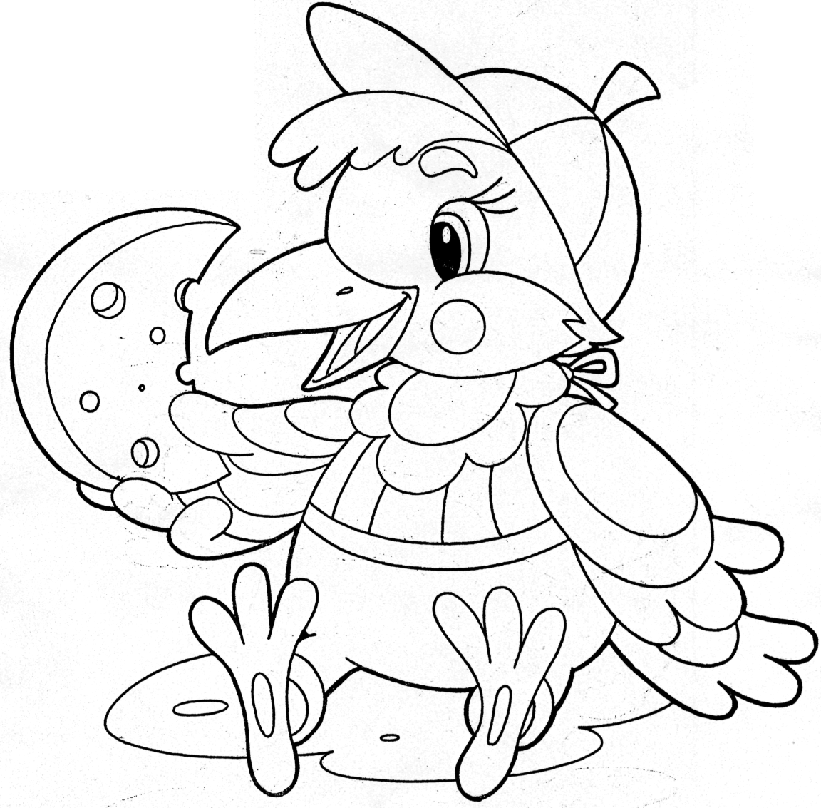 Сорока раскраска