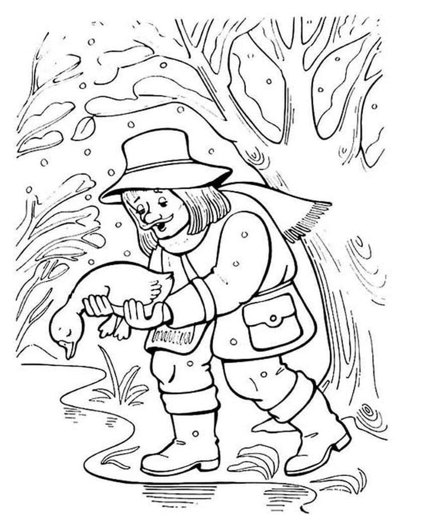 Раскраска медведь в лесу