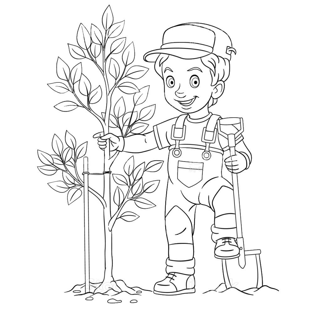 Лесоруб раскраска для детей