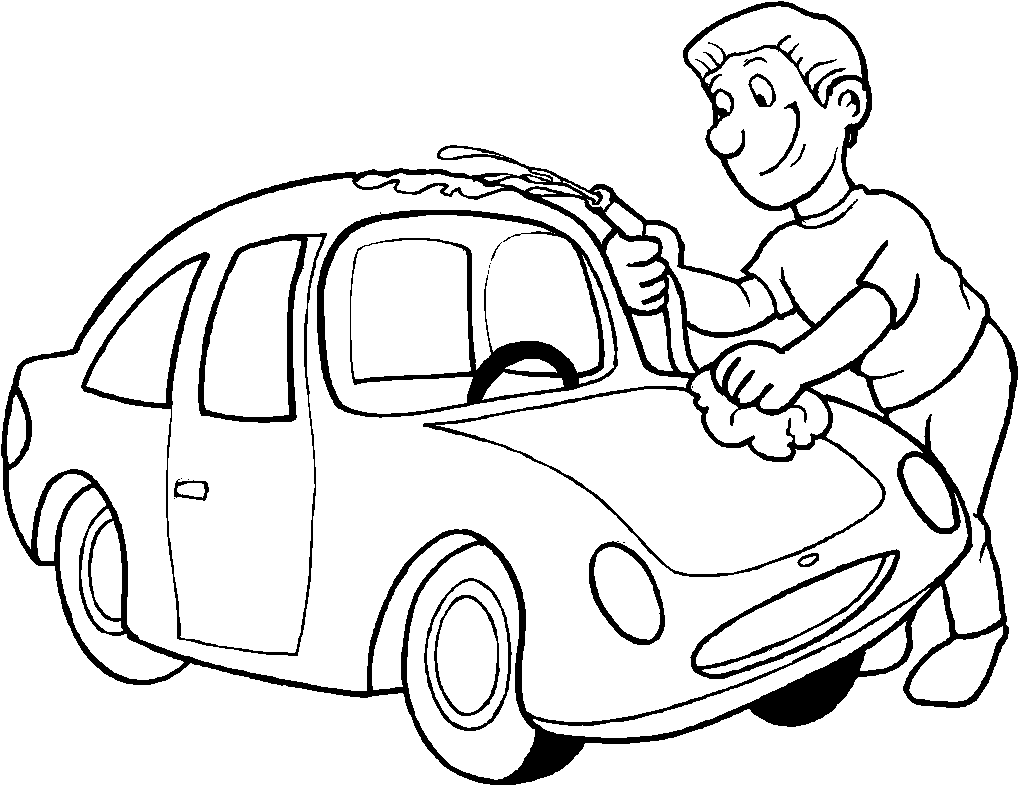 Машина с водителем раскраска для детей