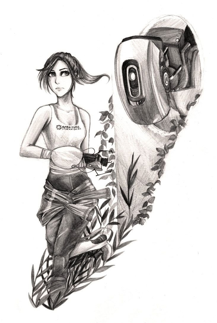 Portal 2 ГЛЭДОС рисунок