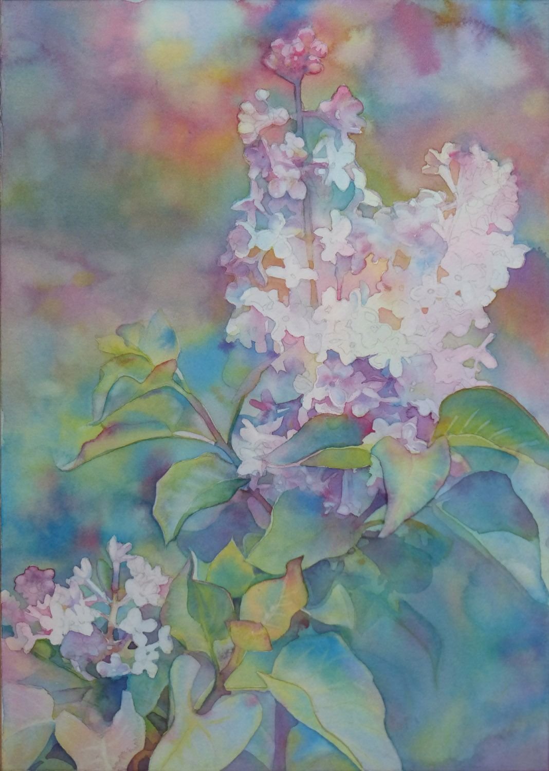 Фон сирень акварель