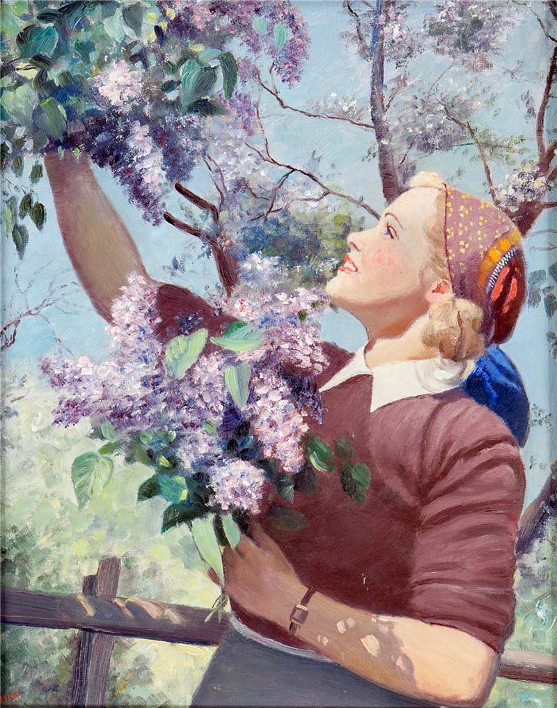 Кусты акварелью