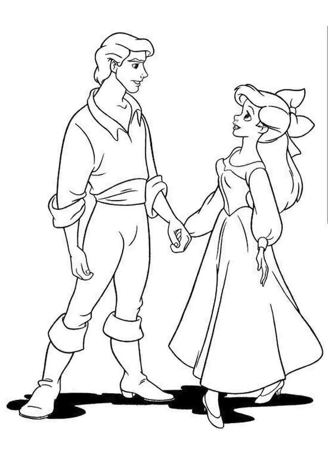 Раскраска Ариэль и Эрик