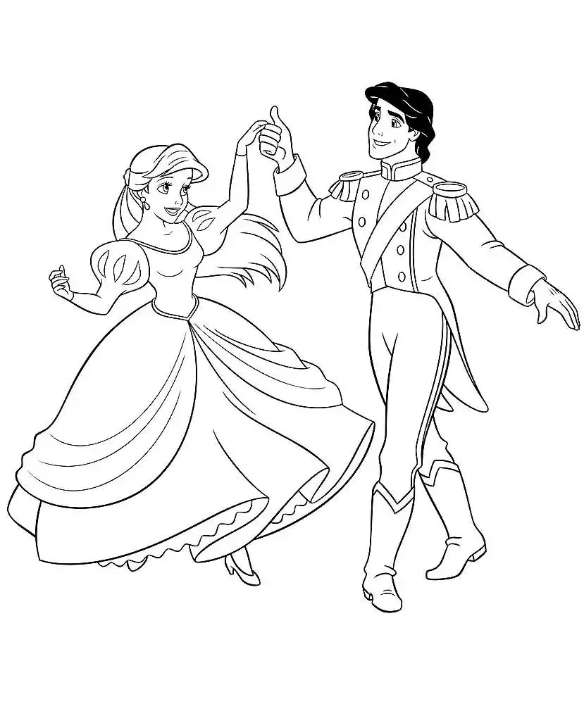 Русалка Ариель расскраска