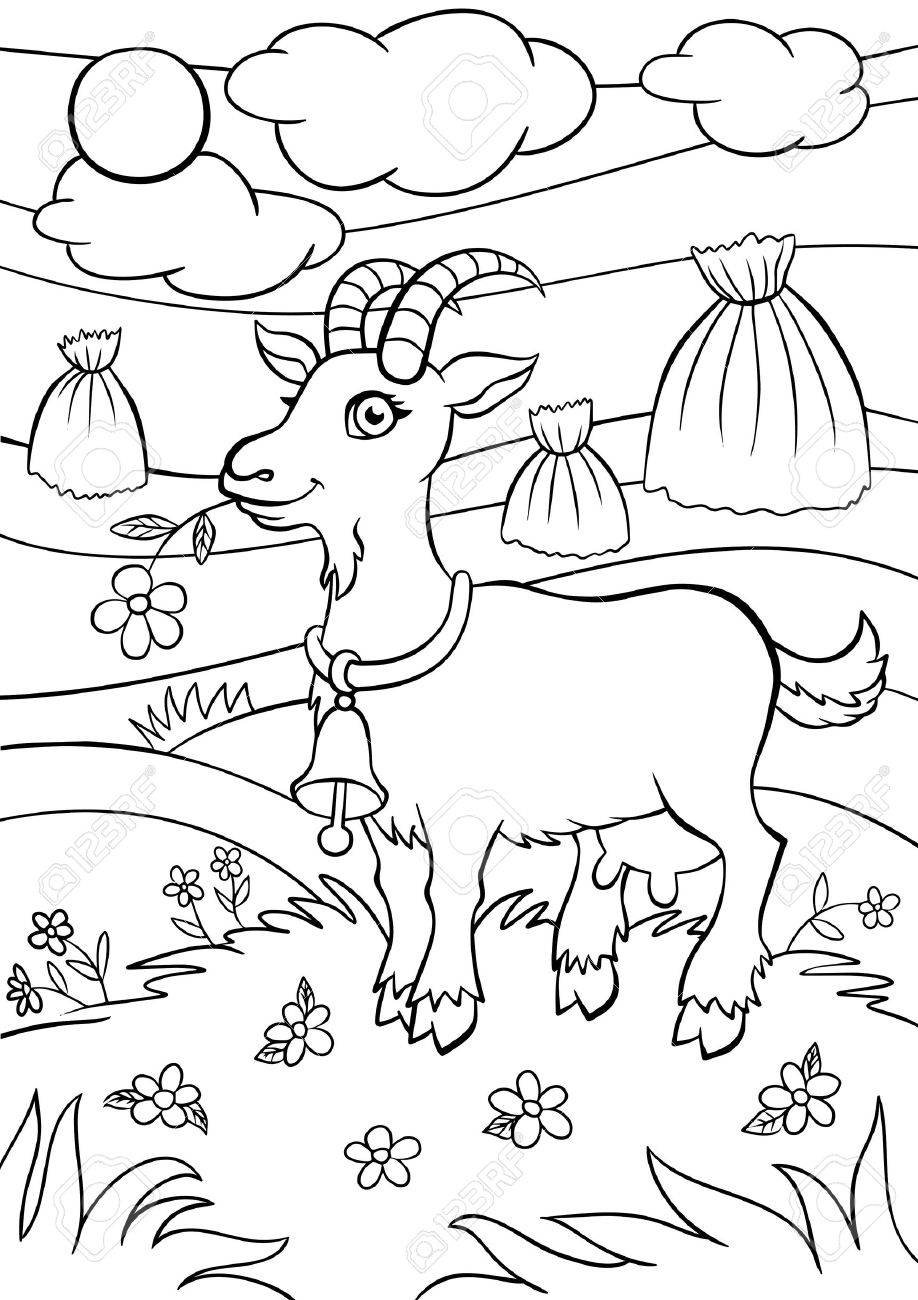 Коза раскраска