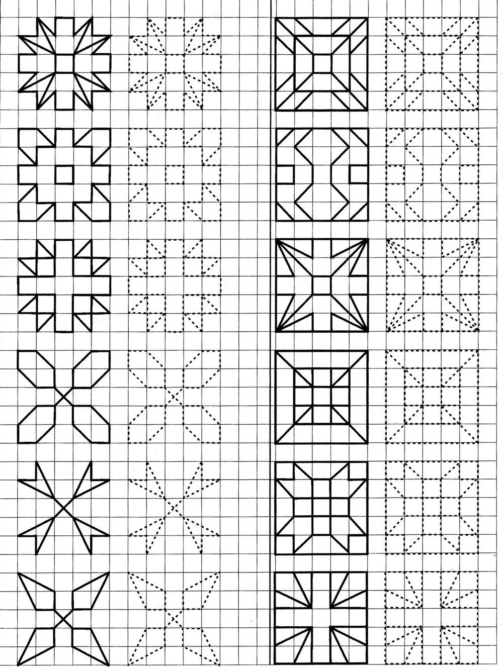 Узоры по клеточкам для дошкольников