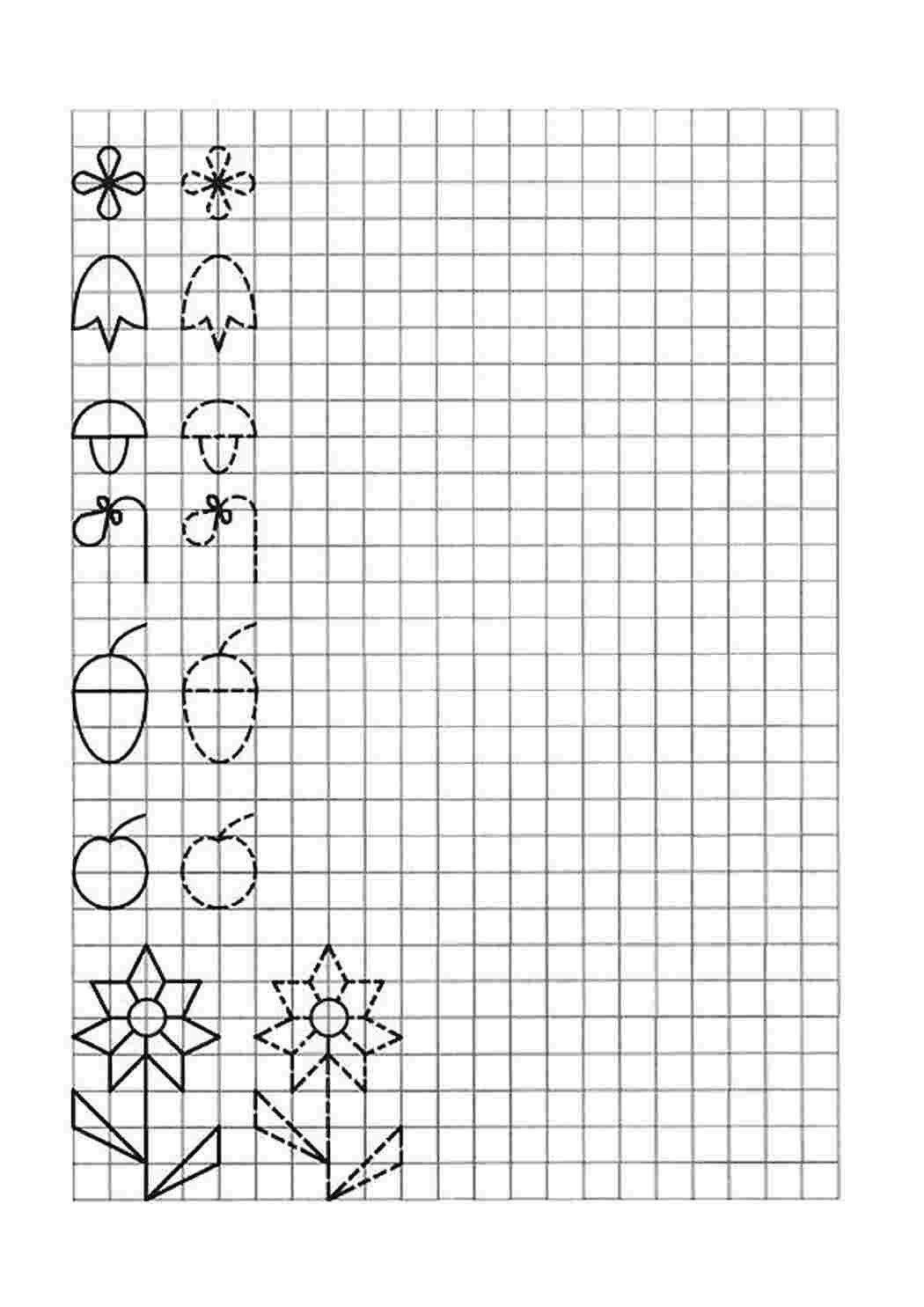 Копирование по клеточкам для дошкольников