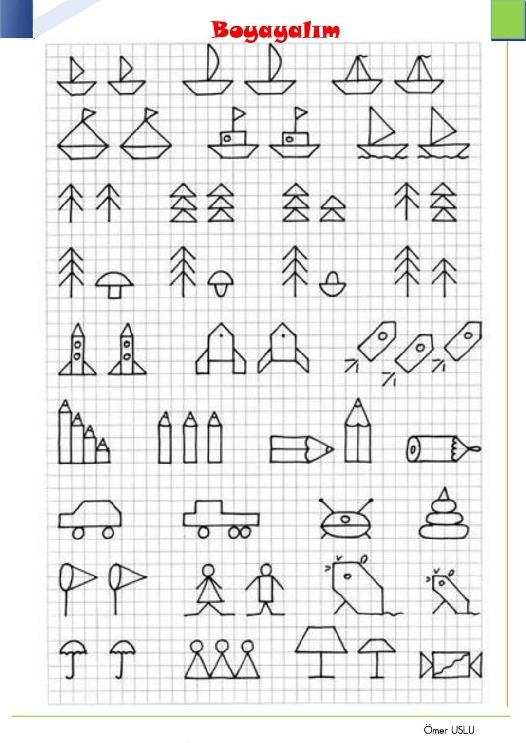 Графические узоры для дошкольников